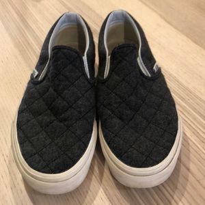Quilted slip on Vans, size 7.5 women’s, dark gray